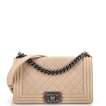 Chanel Boy Flap Bag Quilted Caviar New Medium
