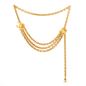 Chanel Vintage Hammered CC Multi Chain Belt Metal