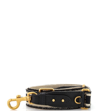 Christian Dior Logo Shoulder Strap Embroidered Canvas Thin