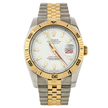 Rolex Oyster Perpetual Datejust Turn-O-Graph Automatic Watch Stainless Steel and Yellow Gold 36