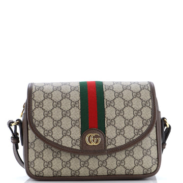 Gucci Ophidia Flap Messenger Bag GG Coated Canvas Small