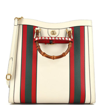 Gucci Diana NM Bamboo Handle Tote Printed Leather Large
