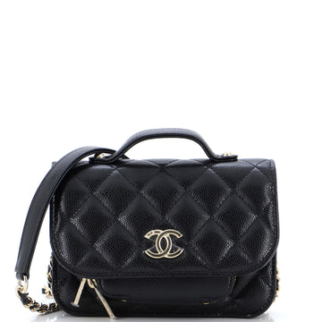 Chanel Business Affinity Flap Clutch with Chain Quilted Caviar