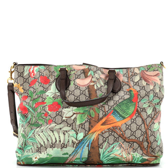 Gucci Convertible Soft Tote Tian Print GG Coated Canvas Medium