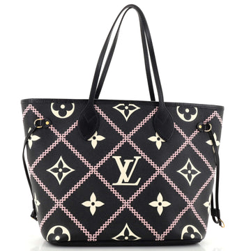 Louis Vuitton Neverfull NM Tote Monogram Empreinte Giant Broderies MM
