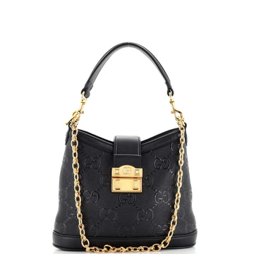 Gucci GG Padlock Shoulder Bag GG Embossed Leather Small