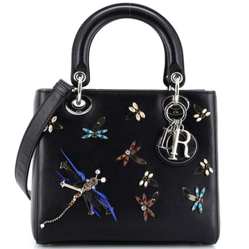 Christian Dior Lady Dior Bag Limited Edition Dragonfly Embellished Leather Medium