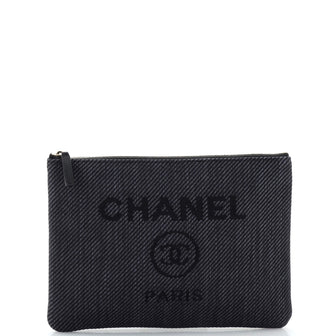 Chanel Deauville Pouch Mixed Fibers Medium