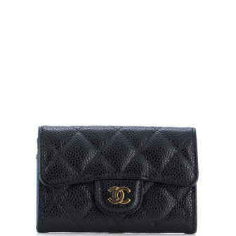 Chanel Classic Flap Card Case Quilted Caviar