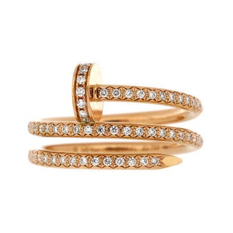 Cartier Juste un Clou Paved Double Ring 18K Rose Gold and Diamonds Small