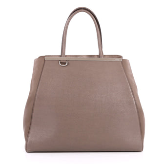 Fendi 2Jours Handbag Leather Large Brown 2533101