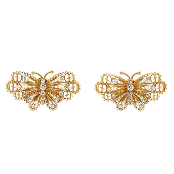 Gucci Le Marche Des Merveilles Butterfly Stud Earrings 18K Yellow Gold and Diamonds