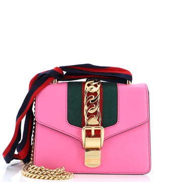 Gucci Sylvie Chain Shoulder Bag Leather Mini