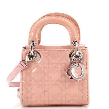 Christian Dior Lady Dior Bag Cannage Quilt Patent Mini