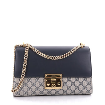 Padlock Shoulder Bag GG Coated Canvas and Leather Medium