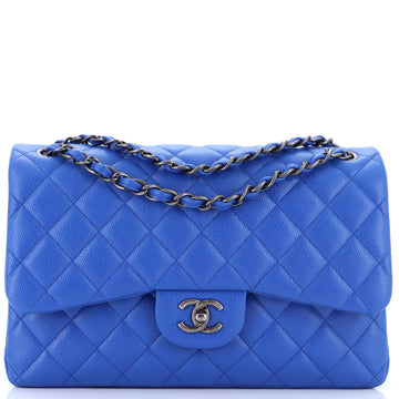 Chanel Classic Double Flap Bag Quilted Caviar Jumbo