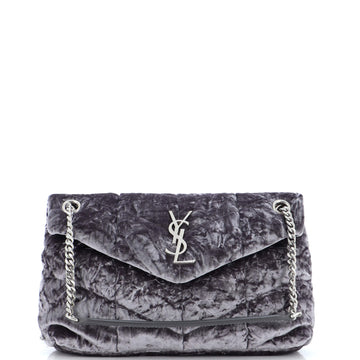 Saint Laurent Loulou Puffer Shoulder Bag Quilted Velvet Small