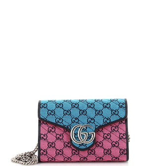 Gucci GG Marmont Chain Wallet Diagonal Quilted GG Canvas Mini