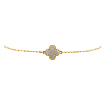 Van Cleef & Arpels Sweet Alhambra Bracelet 18K Yellow Gold and Mother of Pearl