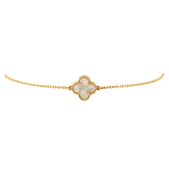 Van Cleef & Arpels Sweet Alhambra Bracelet 18K Yellow Gold and Mother of Pearl