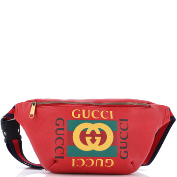 Gucci Logo Belt Bag Printed Leather Medium