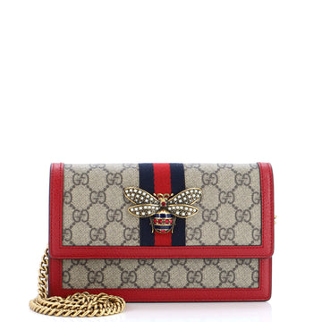 Gucci Queen Margaret Chain Wallet GG Coated Canvas Mini