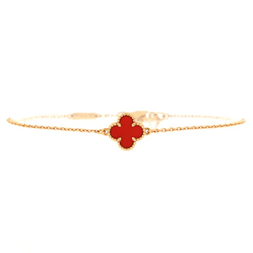 Van Cleef & Arpels Sweet Alhambra Bracelet 18K Rose Gold and Carnelian