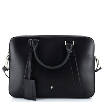 Christian Dior Homme Convertible Zip Slim Briefcase Leather Large
