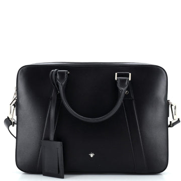 Christian Dior Homme Convertible Zip Slim Briefcase Leather Large