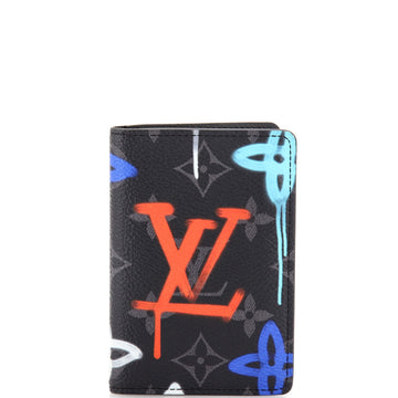 Louis Vuitton Pocket Organizer Graffiti Monogram Eclipse Canvas