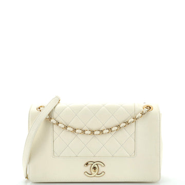Chanel Mademoiselle Vintage Flap Bag Quilted Sheepskin Large