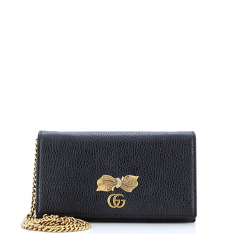 Gucci GG Marmont Chain Wallet Embellished Leather Mini