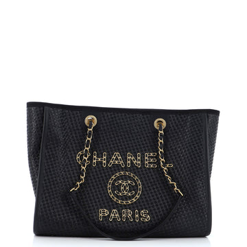 Chanel Deauville Tote Straw with Chain Detail Small