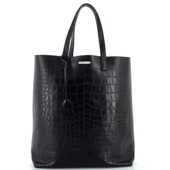 Saint Laurent Bold Tote Crocodile Embossed Leather Large