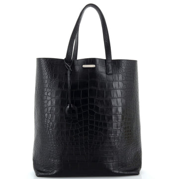 Saint Laurent Bold Tote Crocodile Embossed Leather Large