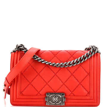 Chanel Stitch Boy Flap Bag Quilted Calfskin Old Medium