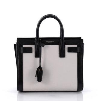 Saint Laurent Bicolor Sac de Jour Handbag Leather Nano Black 2535502