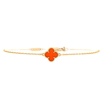 Van Cleef & Arpels Sweet Alhambra Bracelet 18K Rose Gold and Carnelian