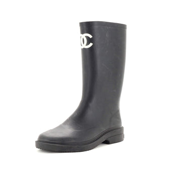 Chanel Caoutchouk CC High Rain Boots Rubber