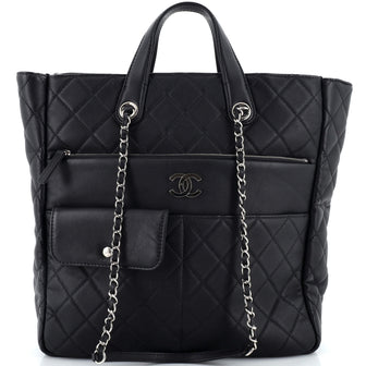 Chanel Ultra Pocket Shopping Tote Quilted Calfskin Medium
