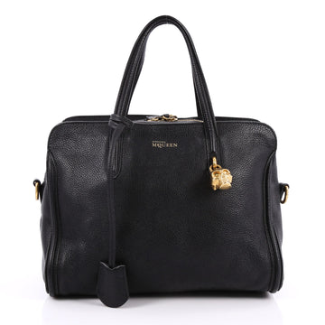 Alexander McQueen Padlock Zip Around Tote Leather Small Black 2536101
