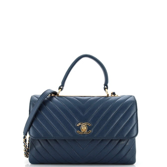 Chanel Trendy CC Top Handle Bag Chevron Lambskin Medium