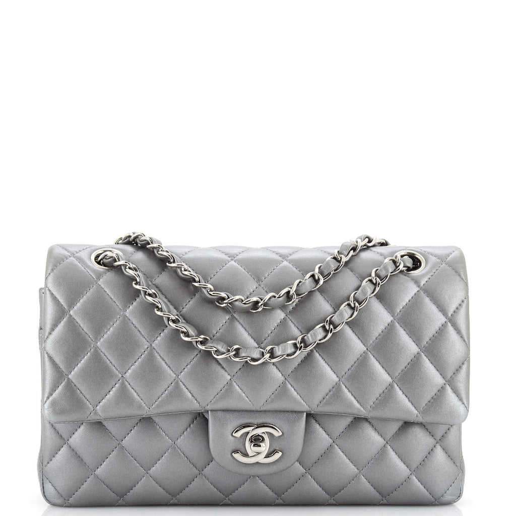 Classic Double Flap Bag Quilted Metallic ...