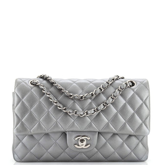Chanel Classic Double Flap Bag Quilted Metallic Lambskin Medium