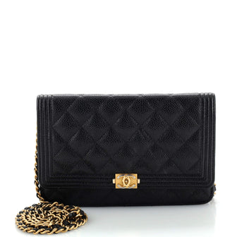 Chanel Boy Wallet on Chain Quilted Caviar