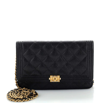 Chanel Boy Wallet on Chain Quilted Caviar