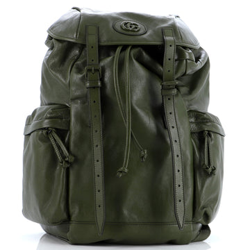 Gucci Tonal GG Double Pocket Belt Backpack Leather Large