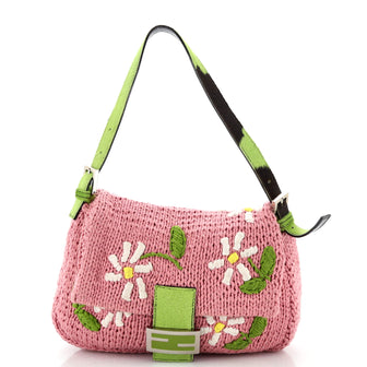 Fendi Mamma Forever Bag Embroidered Knit Fabric