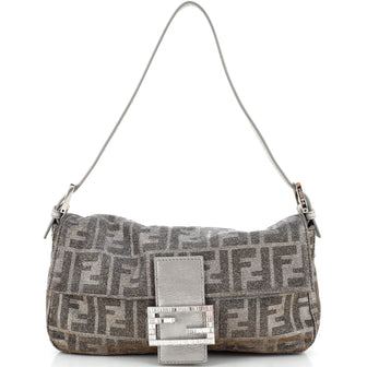 Fendi Baguette Bag Metallic Zucca Canvas