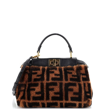 Fendi Peekaboo Bag Zucca Shearling Mini